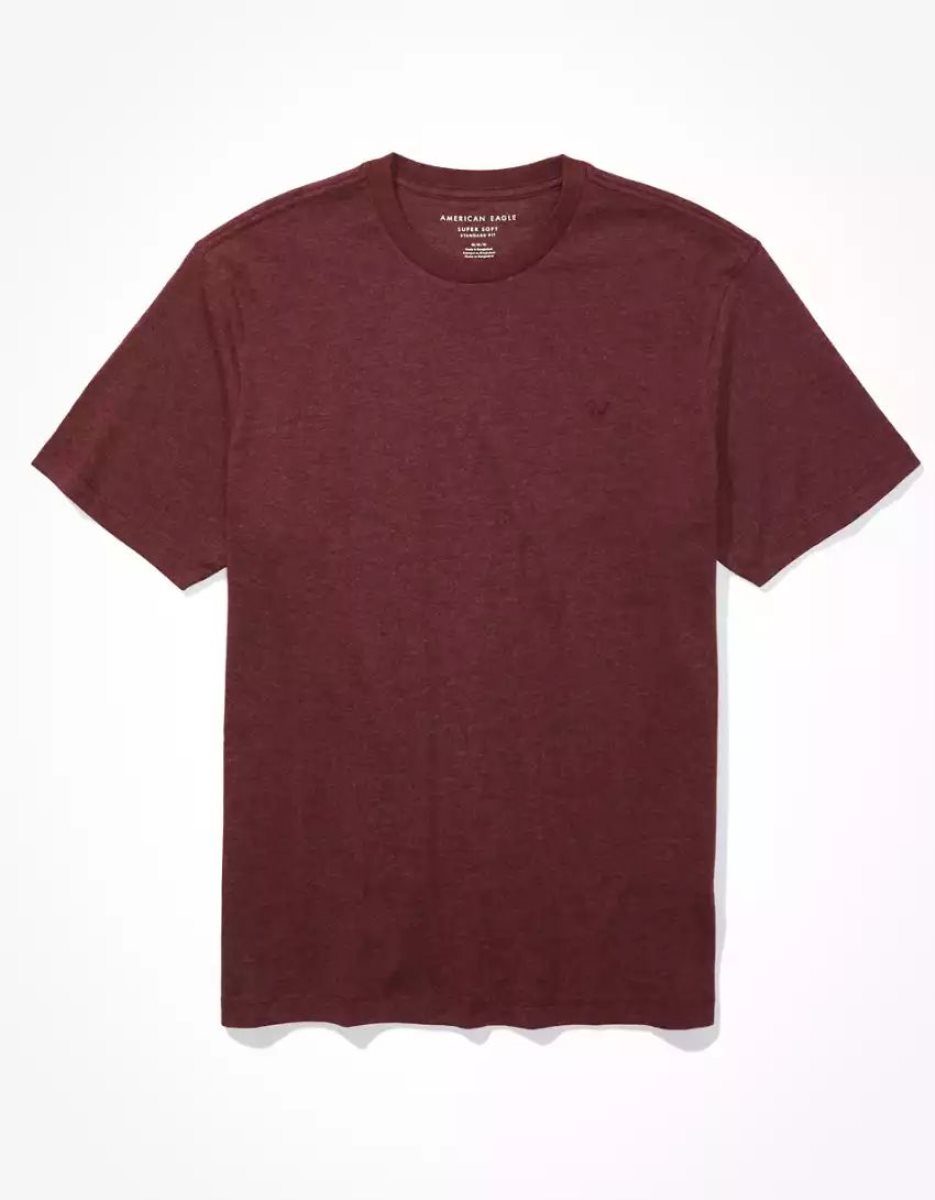 T Shirts American Eagle AE Super Soft Legend Bordeaux Homme | LNA-37830928